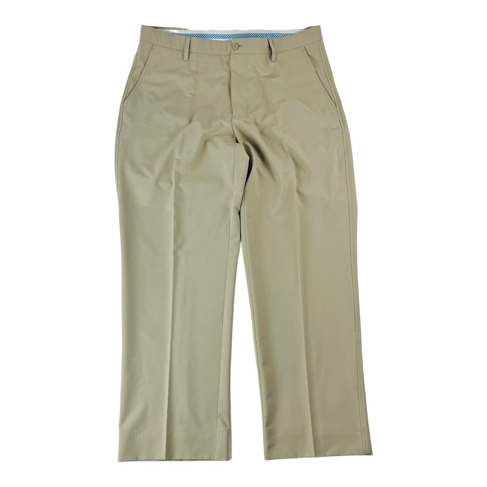 FootJoy FJ Tan Flat Front Polyester Spandex Golf Pants Mens Size‎ 38X31